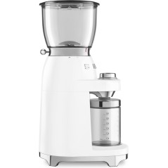 Smeg 50s Style CGF01WHEU Coffee Grinder 150W in White - Retro Elegance for Perfect Coffee Every Time!